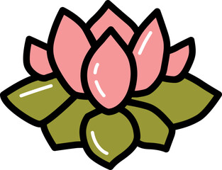 Lotus flower chinese culture line icon