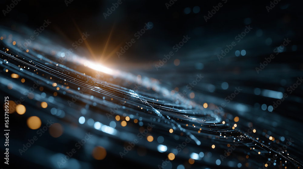 Poster celestial network: a luminous digital depiction of cosmic energy, resembling a swirling galaxy with 