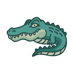 Caiman Icon &ndash; Minimal Crocodilian Vector Silhouette for Apps and Logos
