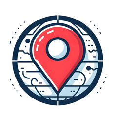 Simple red map pin. Concept of global coordinate, dot, needle tip, ui. Flat style trend modern brand graphic design on white background