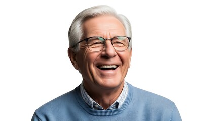 Obraz premium Happy Senior Man Isolated on White