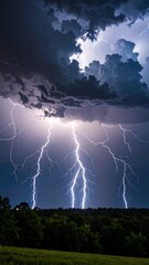 Dramatic lightning storm over a field (1)