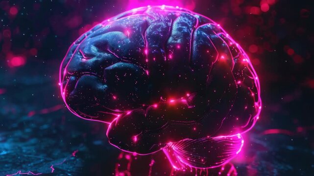 A visually striking image of a human brain with glowing red neurons, symbolizing advanced cognition and innovative neurological concepts.