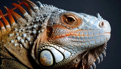 Fototapeta premium Close-up profile of a vibrant iguana