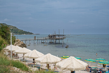 The rocky tip trabocco. The Punta Rocciosa trabocco along the trabocchi coast, Fossacesia Marina,...