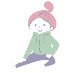 準備運動をする女性