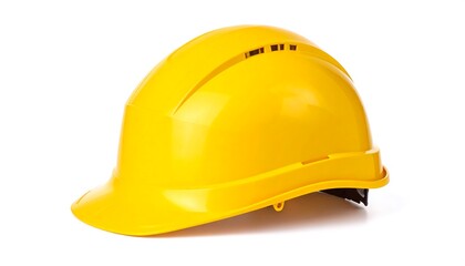 Fototapeta premium Yellow safety helmet on white background