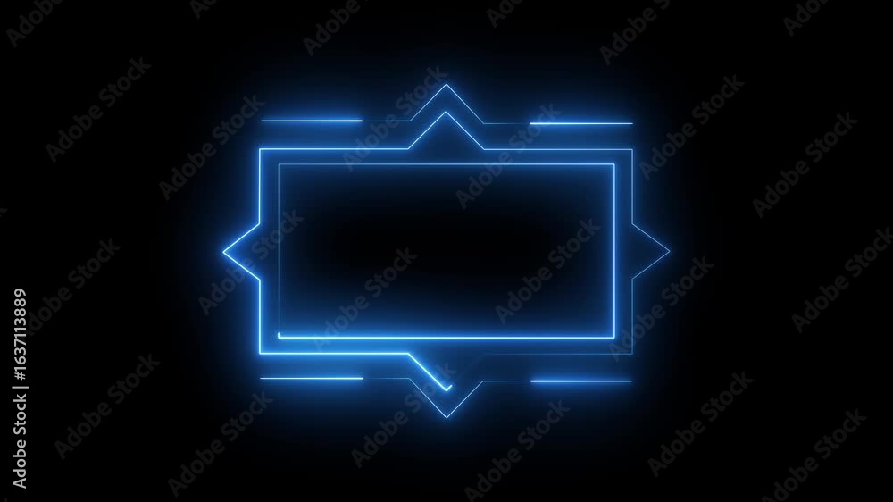 Poster neon rectangle hologram frame border viewfinder lights lasers geometric glow outline shape or laser 