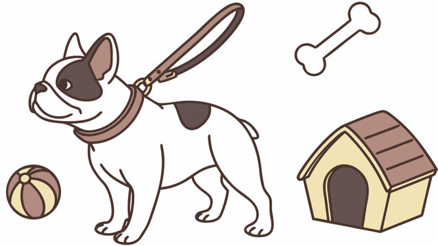 A Funny French Bulldog in a National Dog Day theme – Best Friend Fido palette SVG illustration - Powered by Adobe