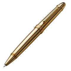 Naklejka premium Elegant vintage gold fountain pen with intricate detailing showcasing classic design and luxurious craftsmanship isolated on transparent background