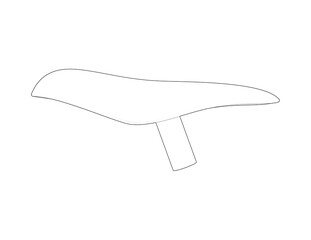 Precision-engineered monochrome bike saddle digital rendering, an industrial design concept in black and white, perfect for CAD software visualization, showcasing innovative sports gear technology.