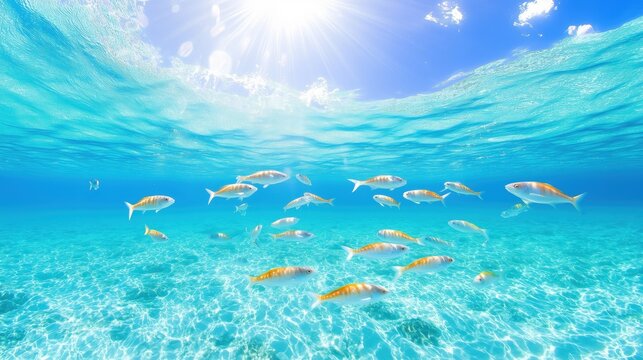 Oceania, Palau, Oxeye Scads, Selar boops, Shoal of fish