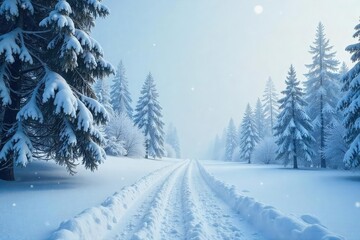 Fototapeta premium Massive snowflakes fall in a dramatic winter blizzard, blanketing the landscape in a thick layer of pristine white snow Perfect for winter weather, holiday, and seasonal themes , frozen, outdoors