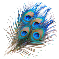 Vibrant peacock feather with intricate colors