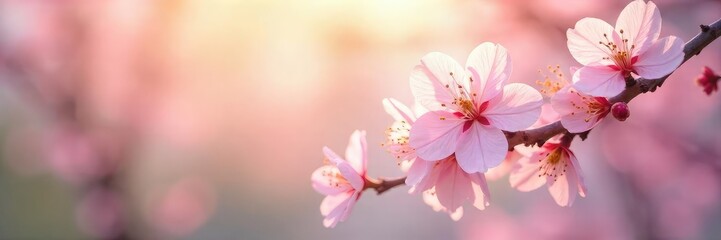 Soft, pastel-colored spring blossoms in full bloom, bathed in the gentle April sunlight Perfect for spring themes, Easter, and pastel color palettes A delicate and peaceful scene , april, pastel, new