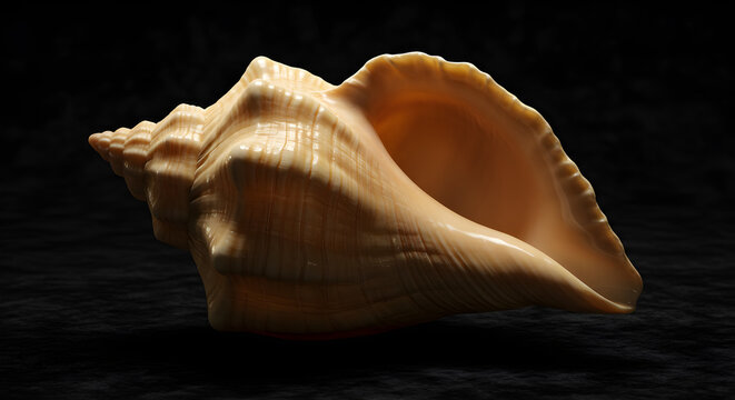 Exquisite natural seashell showcases intricate textures and warm tones, evoking coastal serenity and organic beauty. - Powered by Adobe