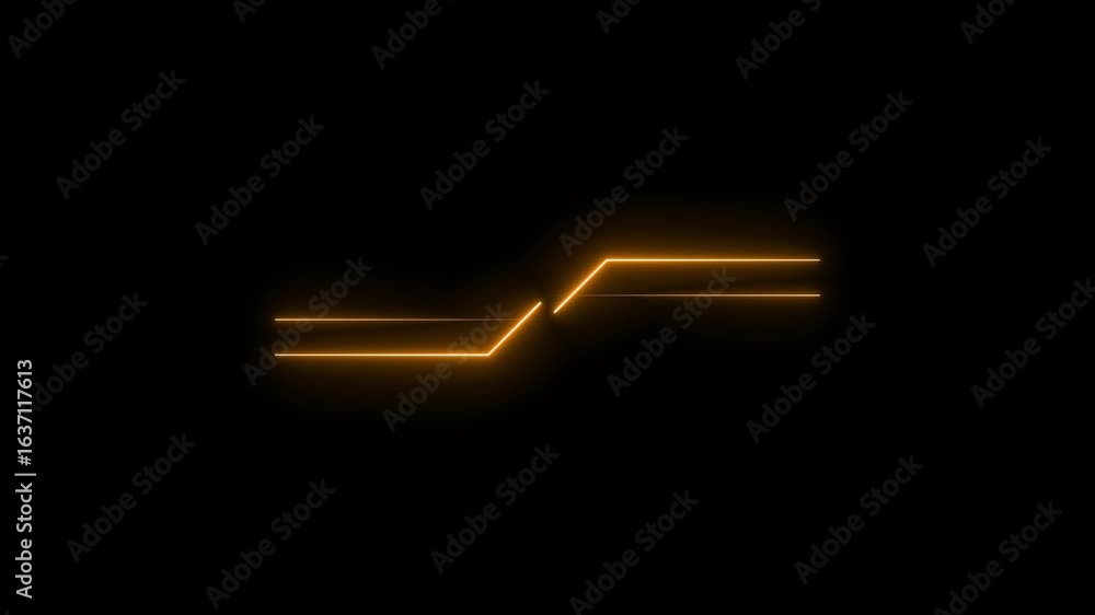 Poster seamless loop animation of glowing horizontal neon line. abstract colorful neon lights animated on a