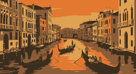 venice grand canal at sunset