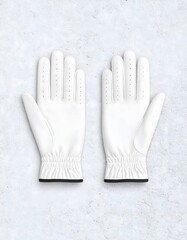 White sporty golf glove mockup isolated on whiteMockup of a white sporty golf glove
