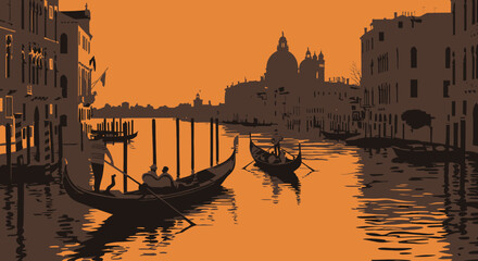 venice grand canal at sunset