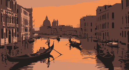 venice grand canal at sunset