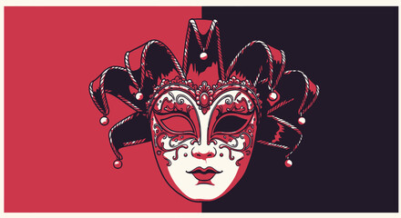 skull with wings and red ribbon