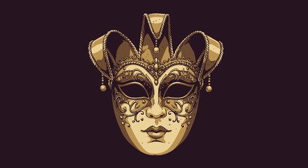 carnival mask on black background