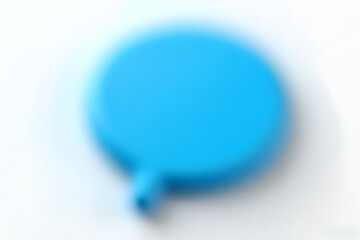Blurred Blue Speech Bubble Communication Icon on White Background