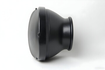 Black Metal Flue Hood on White Background for Ventilation