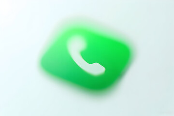 Green Phone Icon on White Background - Mobile Communication