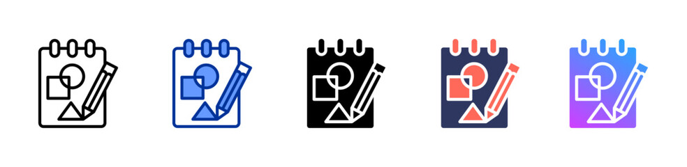 Sketchbook icon sheet multiple style collection