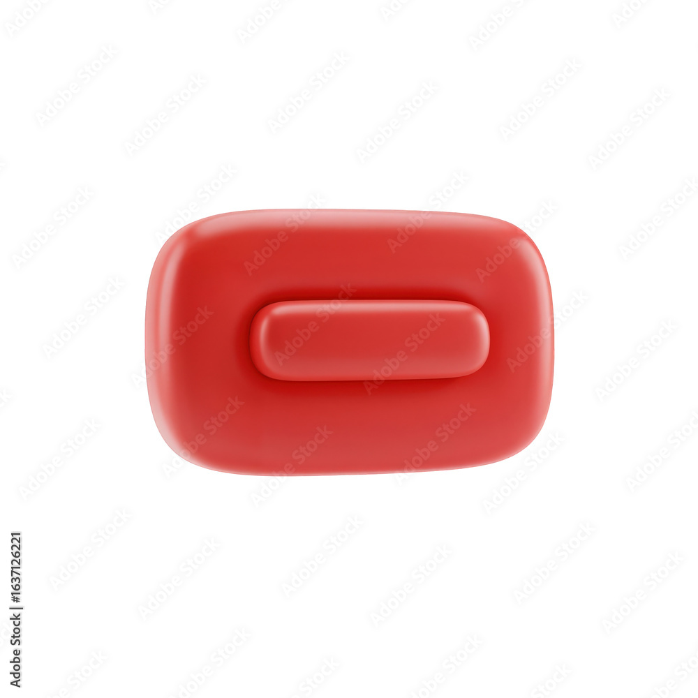 Poster minus sign 3d icon. red subtraction symbol for user interface design. decrease, remove, or delete bu