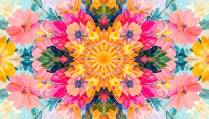 Vibrant floral mandala