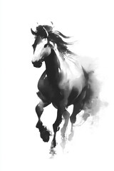 Ink Painting of Running Horse for New Year Greeting  © Usaginikov