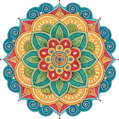 Decorative Mandala design line art, traditional design