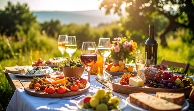 Ein Gedeckter Tisch im Sommer