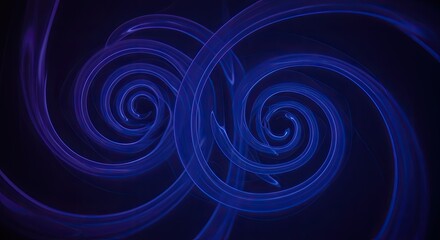 Abstract Blue Spirals on Dark Background Modern Design Element.