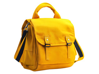 Naklejka premium Yellow school bag on transparent background