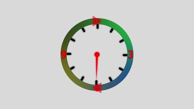 clock with circle arrow and the numbers change from.Abstract clock icon animation. arrow .Rewind time icon isolated animation .clock icon with arrow recycling icon animation
