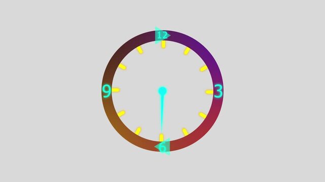 clock with circle arrow and the numbers change from.Abstract clock icon animation. arrow .Rewind time icon isolated animation .clock icon with arrow recycling icon animation
