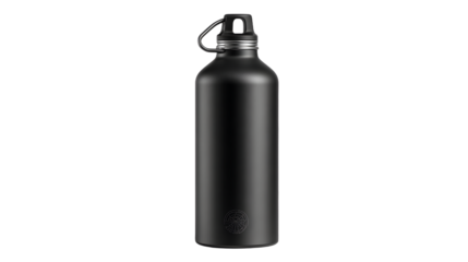 Black Matte Sports Bottle Mockup with Screw Top