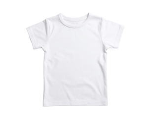 A simple, plain white baby t-shirt, a basic and versatile piece of clothing for everyday wear, isolated on a white background.