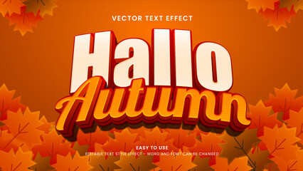 hallo autumn editable text effect