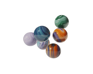 Fototapeta premium Colorful marbled spheres isolated on white background for abstract art and design decoration concepts 