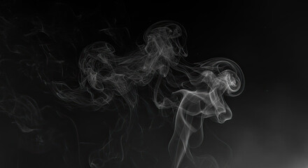 Abstract Smoke Patterns on Black Background 7.
