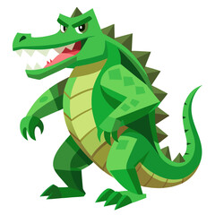 vector illustration of crocodile, mouth open, flat design