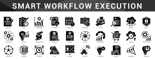 Streamline your workflow with this smart collection of icons covering task flow, automation, systemization, scheduling, and delivery.