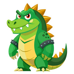 vector illustration of crocodile, sunning, cartoon