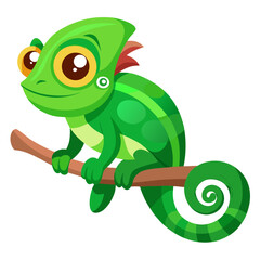 vector illustration of chameleon, color changing, cartoon