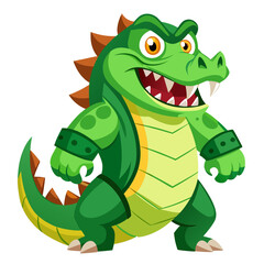 vector illustration of crocodile, swimming, cartoon